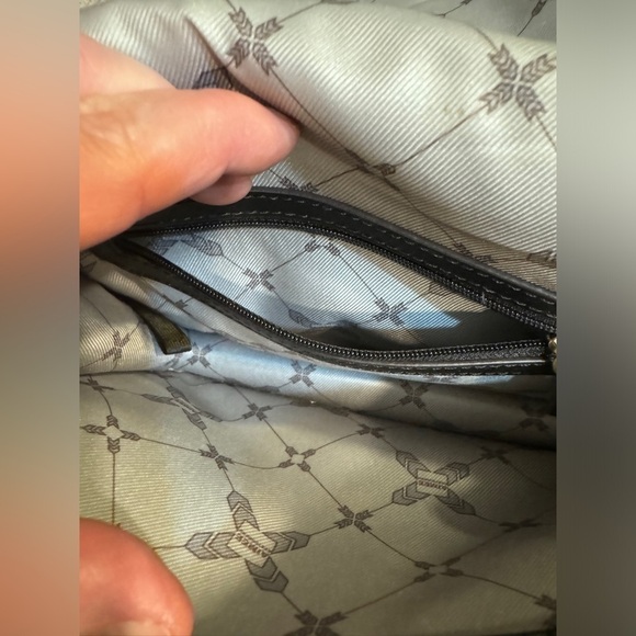 Aimee Kestenberg black leather purse with leopard print trim and stud details - Picture 8 of 16